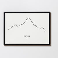 Piz Buin | Vorarlberg | Illustration | Zeichnung Bild Print Poster Mit Rahmen Framed