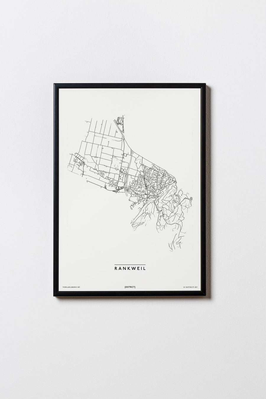 Rankweil | 6830 | Vorarlberg | City Map Karte Plan Bild Print Poster Mit Rahmen Framed