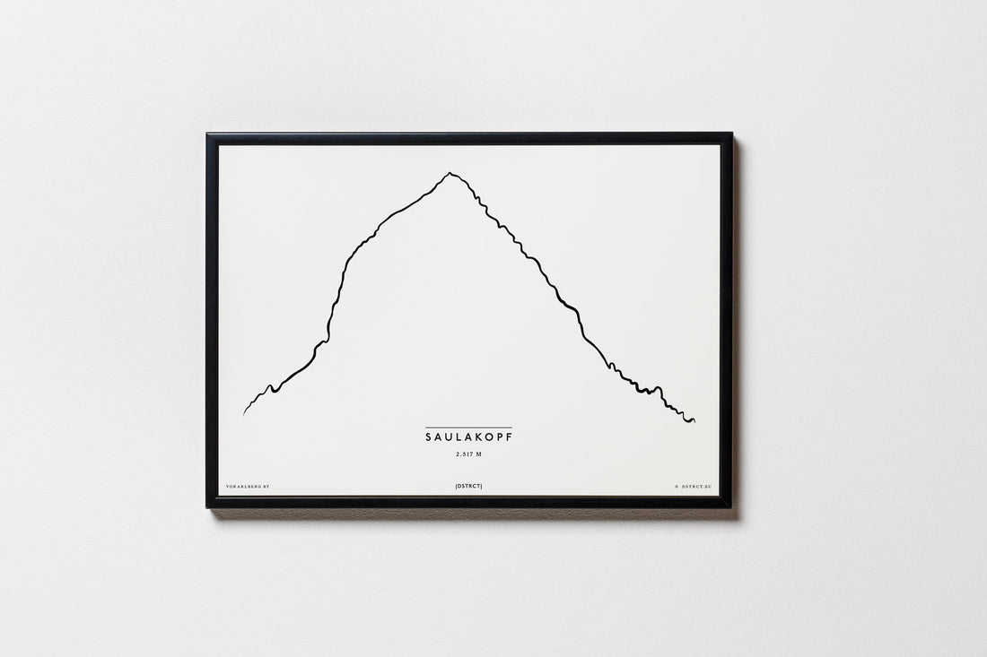 Saulakopf | Vorarlberg | Illustration | Zeichnung Bild Print Poster Mit Rahmen Framed