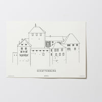 Schattenburg | Feldkirch | Illustration Zeichnung Bild Print Poster Ohne Rahmen Unframed