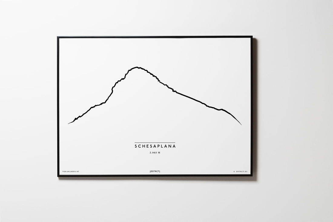 Schesaplana | Vorarlberg | Illustration | Zeichnung Bild Print Poster Mit Rahmen Framed L & XL