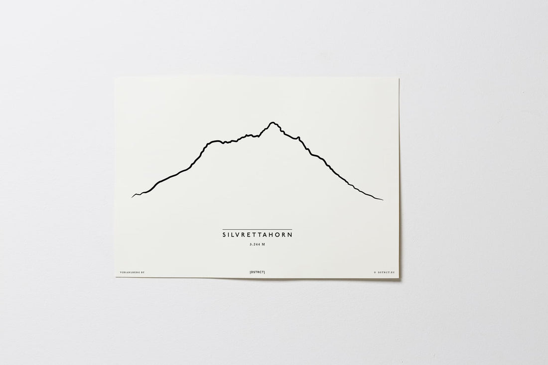 Silvrettahorn | Vorarlberg | Illustration | Zeichnung Bild Print Poster Ohne Rahmen Unframed