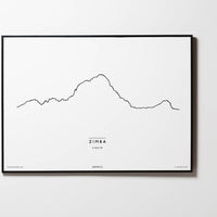 SALE | Zimba | Vorarlberg | Illustration | Zeichnung Bild Print Poster Mit Rahmen Framed L & XL