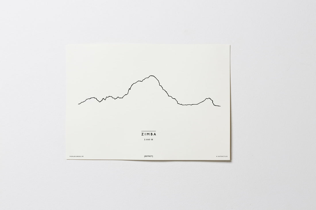 Zimba 2645m | Vorarlberg | Illustration | Zeichnung Bild Print Poster Ohne Rahmen Unframed