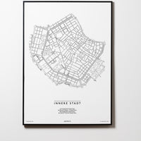 Innere Stadt | 1010 | Wien | City Map Karte Plan Bild Print Poster Mit Rahmen Framed L & XL