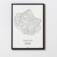 Innere Stadt | 1010 | Wien | City Map Karte Plan Bild Print Poster Mit Rahmen Framed