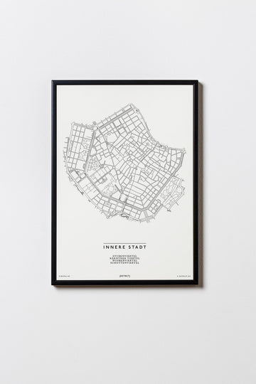 Innere Stadt | 1010 | Wien | City Map Karte Plan Bild Print Poster Mit Rahmen Framed