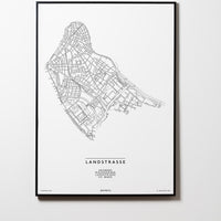 Landstrasse | 1030 | Wien | City Map Karte Plan Bild Print Poster Mit Rahmen Framed L & XL