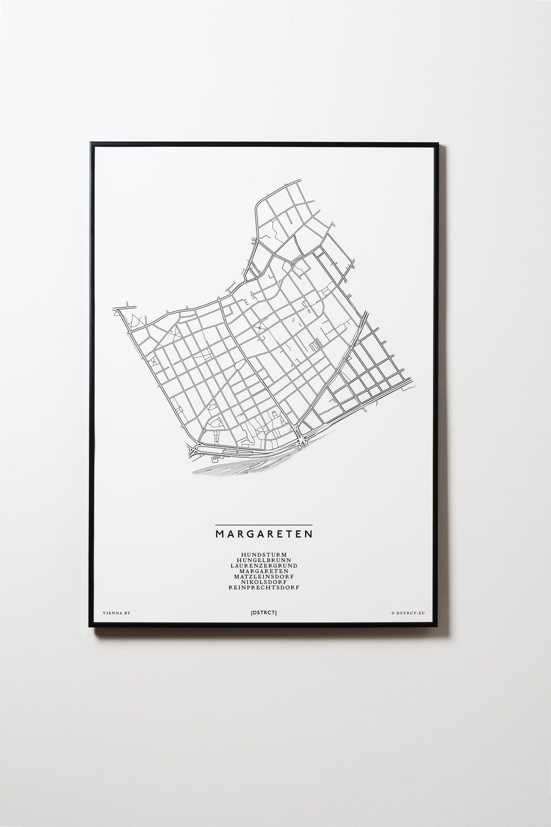 Margareten | 1050 | Wien | City Map Karte Plan Bild Print Poster Mit Rahmen Framed L & XL