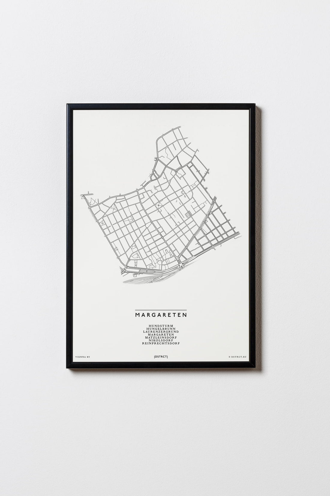 Margareten | 1050 | Wien | City Map Karte Plan Bild Print Poster Mit Rahmen Framed