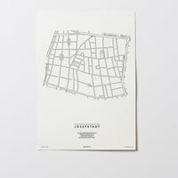 Josefstadt | 1080 | Wien | City Map Karte Plan Bild Print Poster Ohne Rahmen Unframed