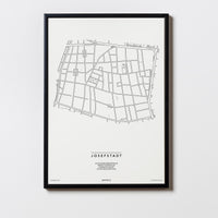 Josefstadt | 1080 | Wien | City Map Karte Plan Bild Print Poster Mit Rahmen Framed