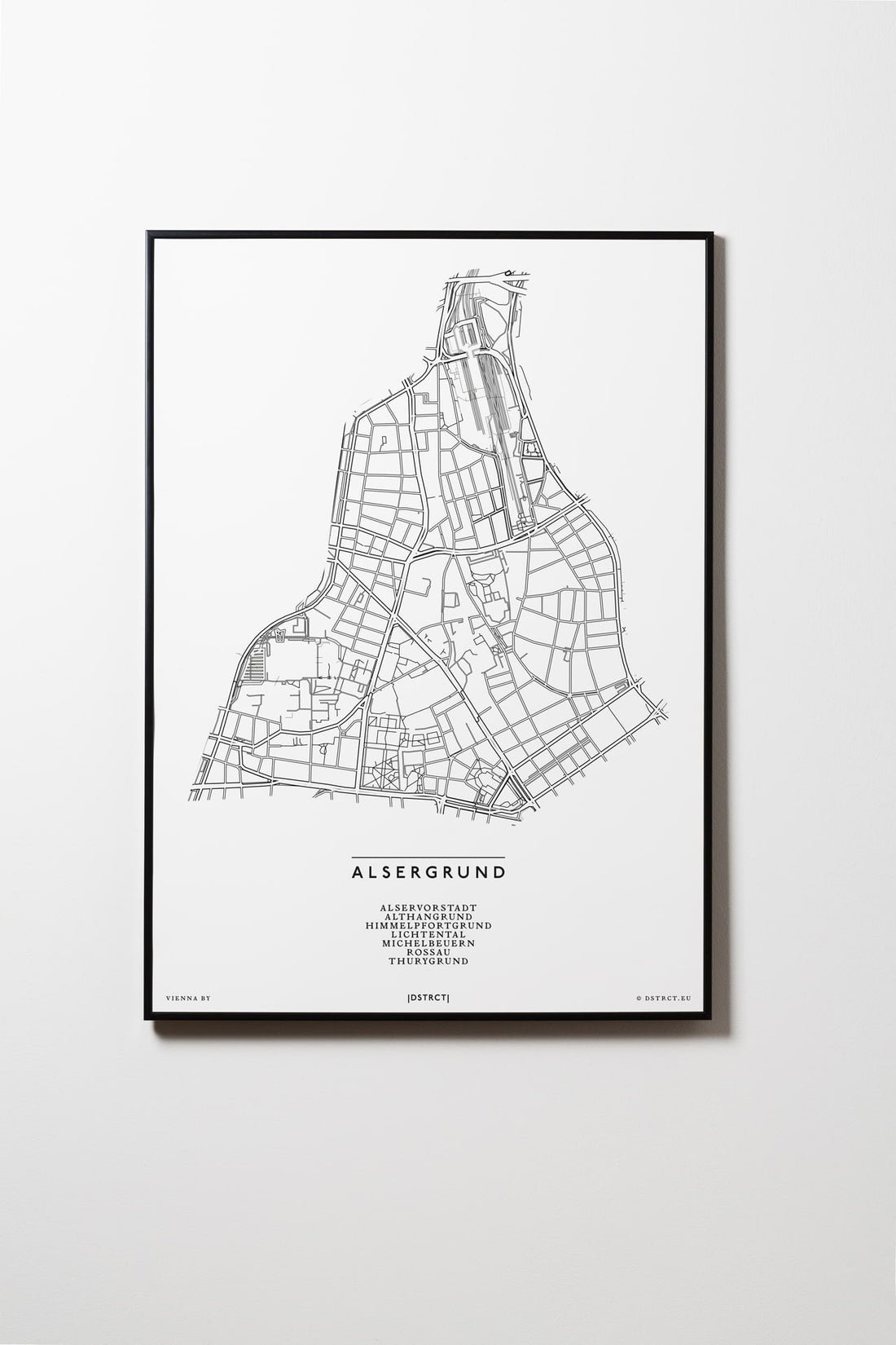 Alsergrund | 1090 | Wien | City Map | Karte | Plan | Print | Map | Rahmen | Framed L & XL