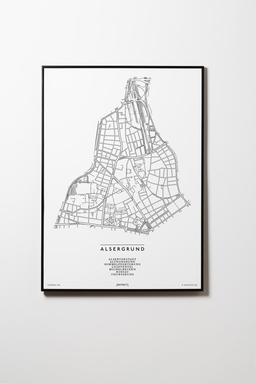 Alsergrund | 1090 | Wien | City Map | Karte | Plan | Print | Map | Rahmen | Framed L & XL