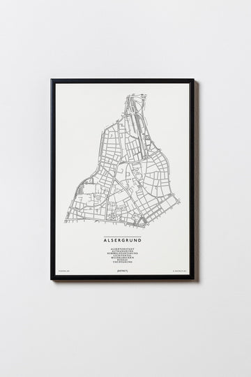 Alsergrund | 1090 | Wien | City Map | Karte | Plan | Print | Map | Rahmen | Framed