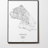 Favoriten | 1100 | Wien | City Map Karte Plan Bild Print Poster Mit Rahmen Framed L & XL