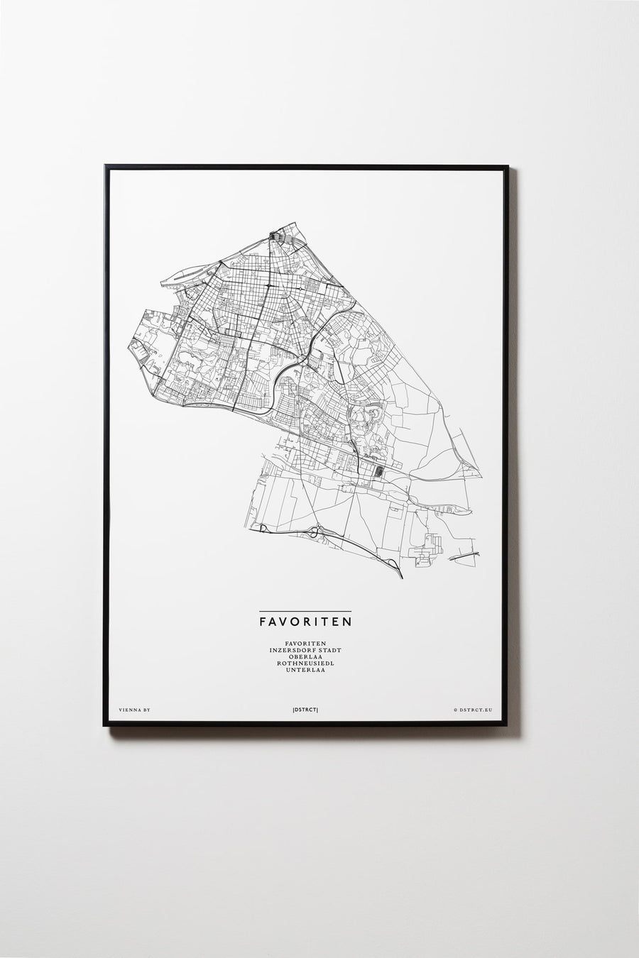 Favoriten | 1100 | Wien | City Map Karte Plan Bild Print Poster Mit Rahmen Framed L & XL