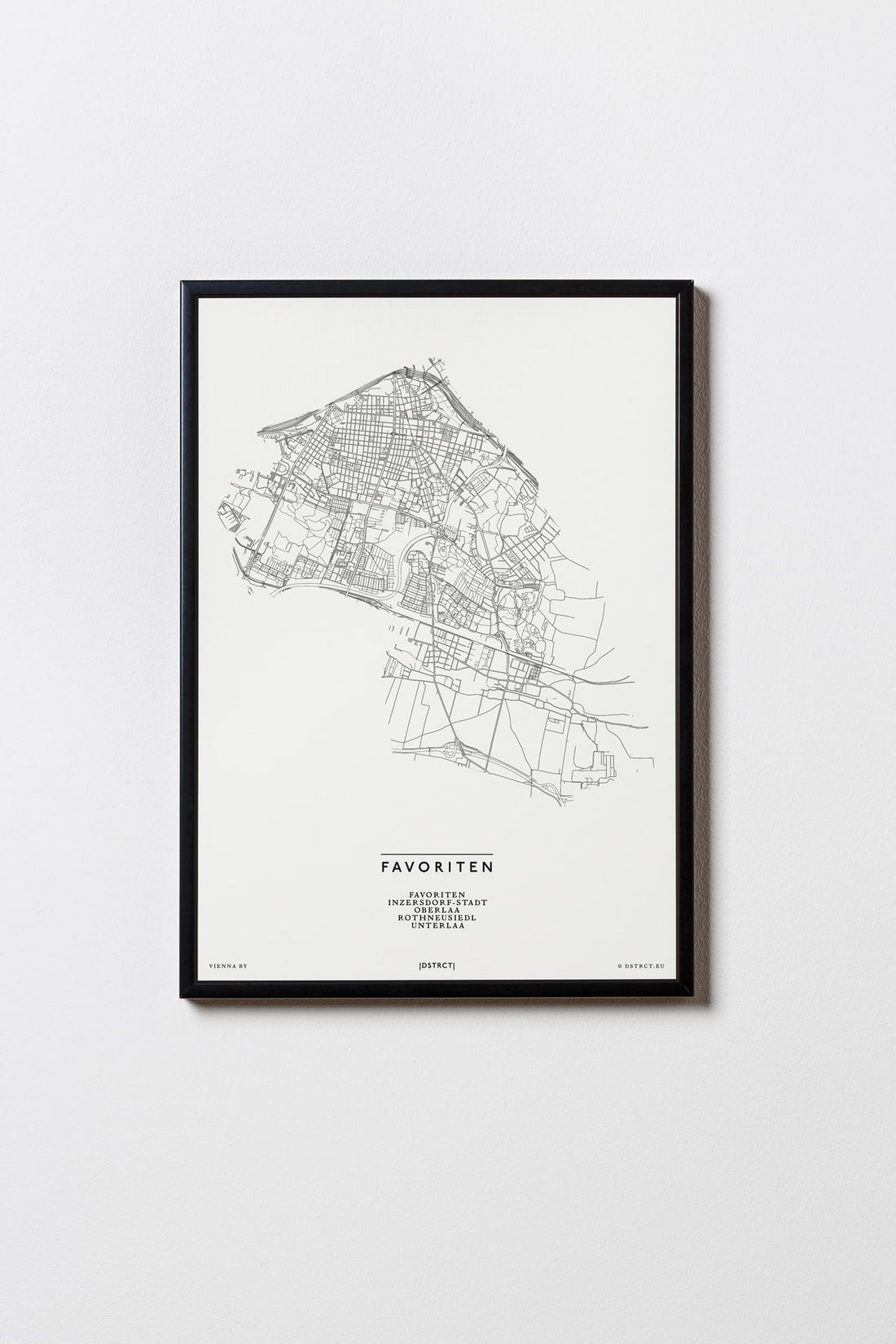 Favoriten | 1100 | Wien | City Map Karte Plan Bild Print Poster Mit Rahmen Framed
