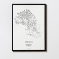 Favoriten | 1100 | Wien | City Map Karte Plan Bild Print Poster Mit Rahmen Framed