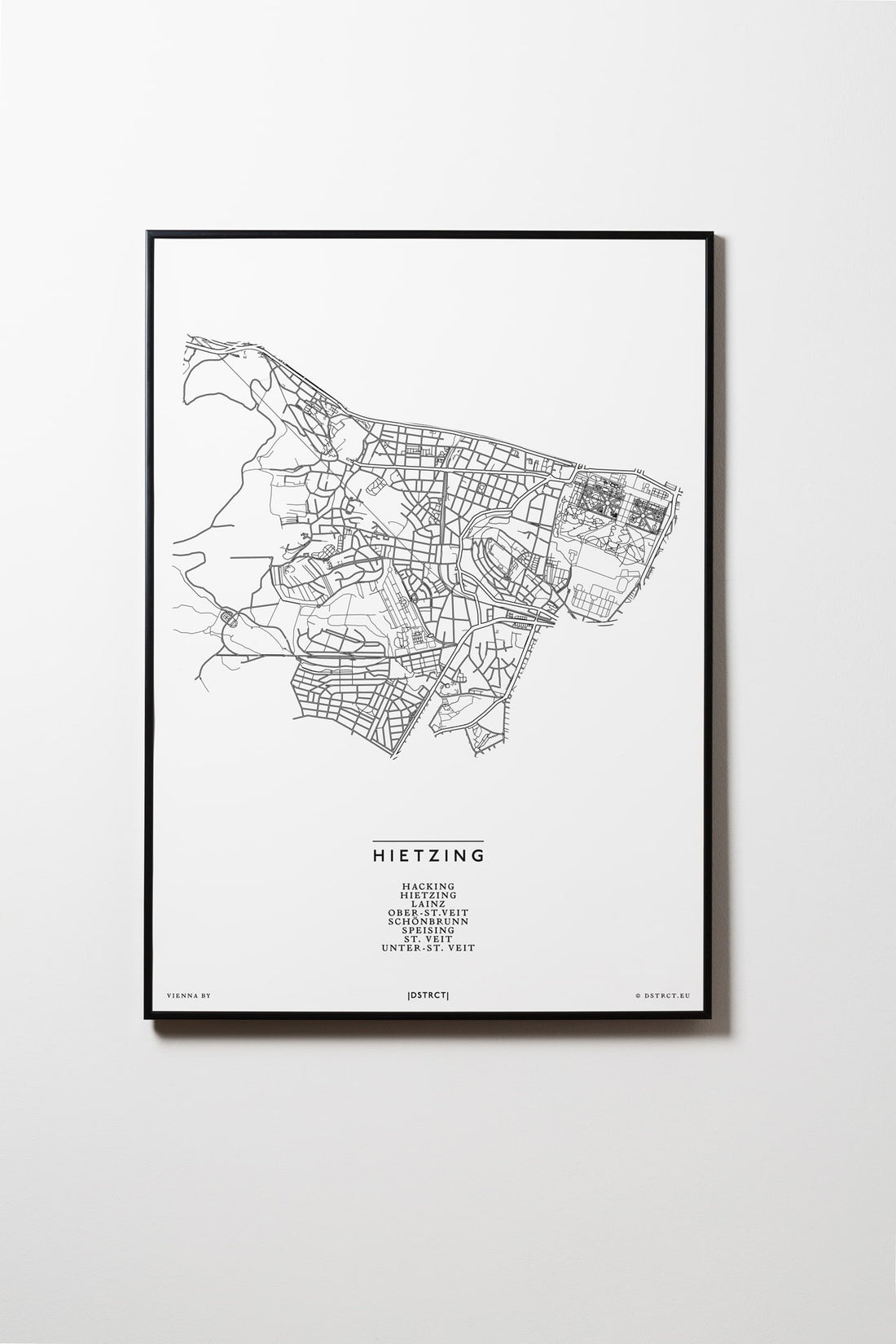 Hietzing | 1130 | Wien | City Map Karte Plan Bild Print Poster Mit Rahmen Framed L & XL