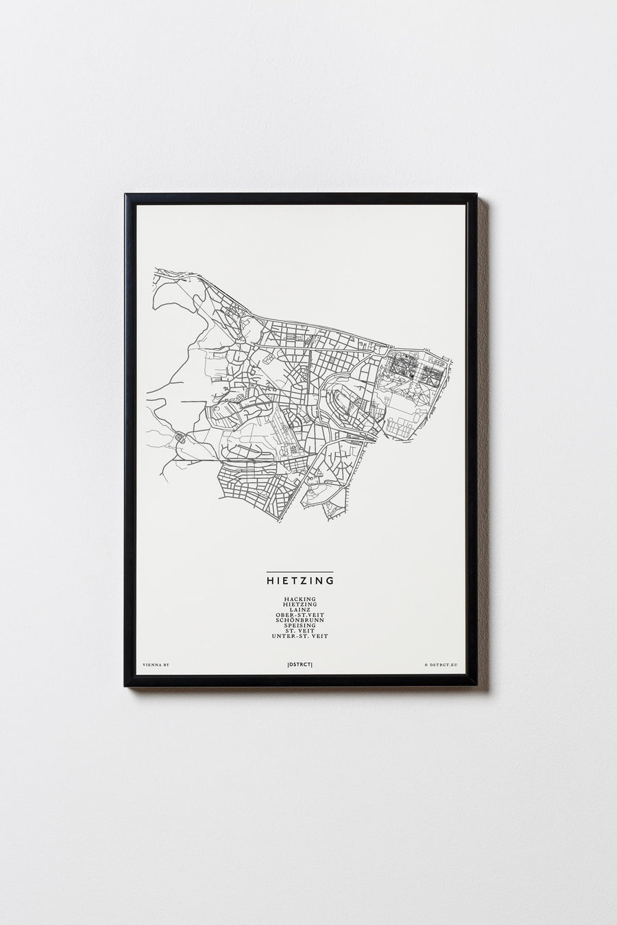 Hietzing | 1130 | Wien | City Map Karte Plan Bild Print Poster Mit Rahmen Framed
