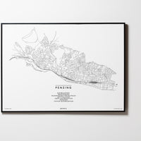 Penzing | 1140 | Wien | City Map Karte Plan Bild Print Poster Mit Rahmen Framed L & XL