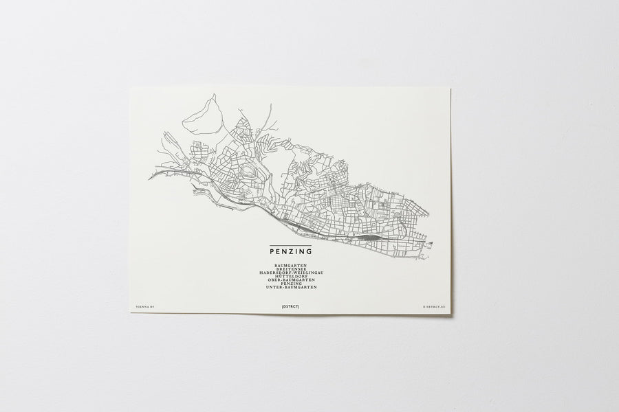 Penzing | 1140 | Wien | City Map Karte Plan Bild Print Poster Ohne Rahmen Unframed