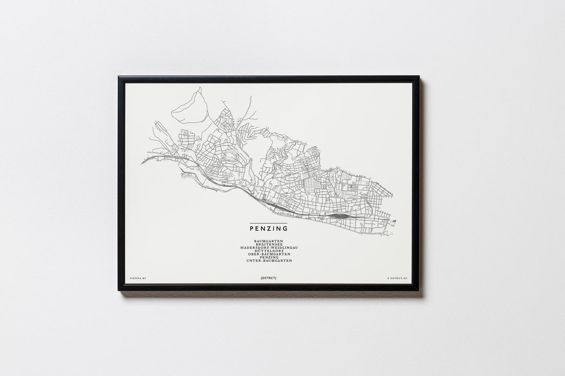 Penzing | 1140 | Wien | City Map Karte Plan Bild Print Poster Mit Rahmen Framed