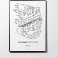Rudolfsheim Fünfhaus | 1150 | Wien | City Map Karte Plan Bild Poster Print Mit Rahmen Framed L & XL