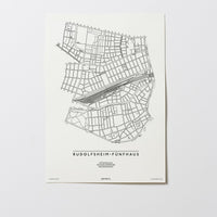 Rudolfsheim Fünfhaus | 1150 | Wien | City Map Karte Plan Bild Poster Print Ohne Rahmen Unframed