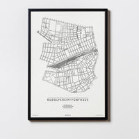 Rudolfsheim Fünfhaus | 1150 | Wien | City Map Karte Plan Bild Poster Print Mit Rahmen Framed
