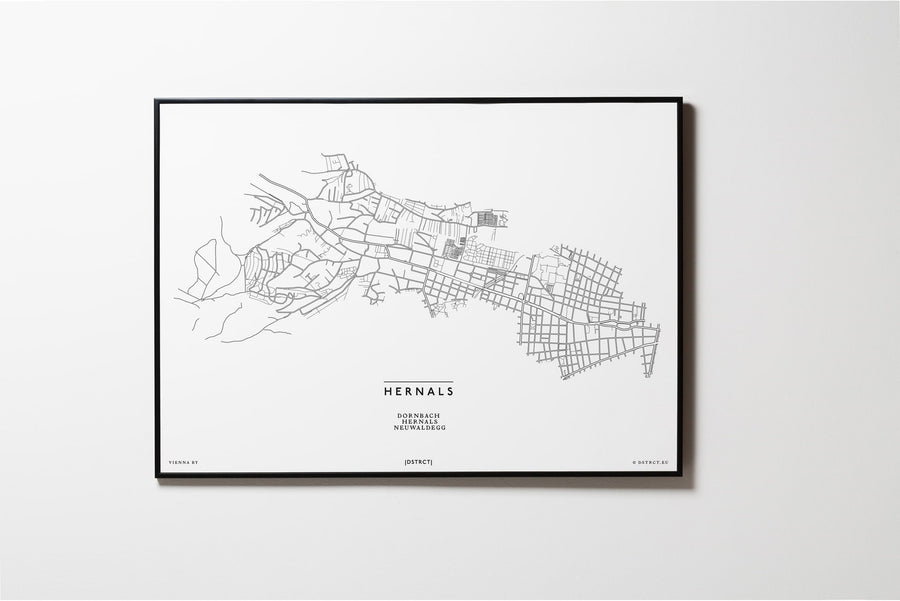 Hernals | 1170 | Wien | City Map Karte Plan Bild Print Poster Mit Rahmen Framed L & XL