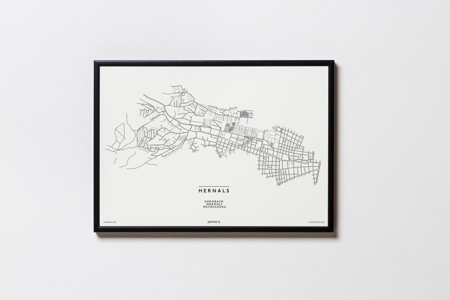 Hernals | 1170 | Wien | City Map Karte Plan Bild Print Poster Mit Rahmen Framed