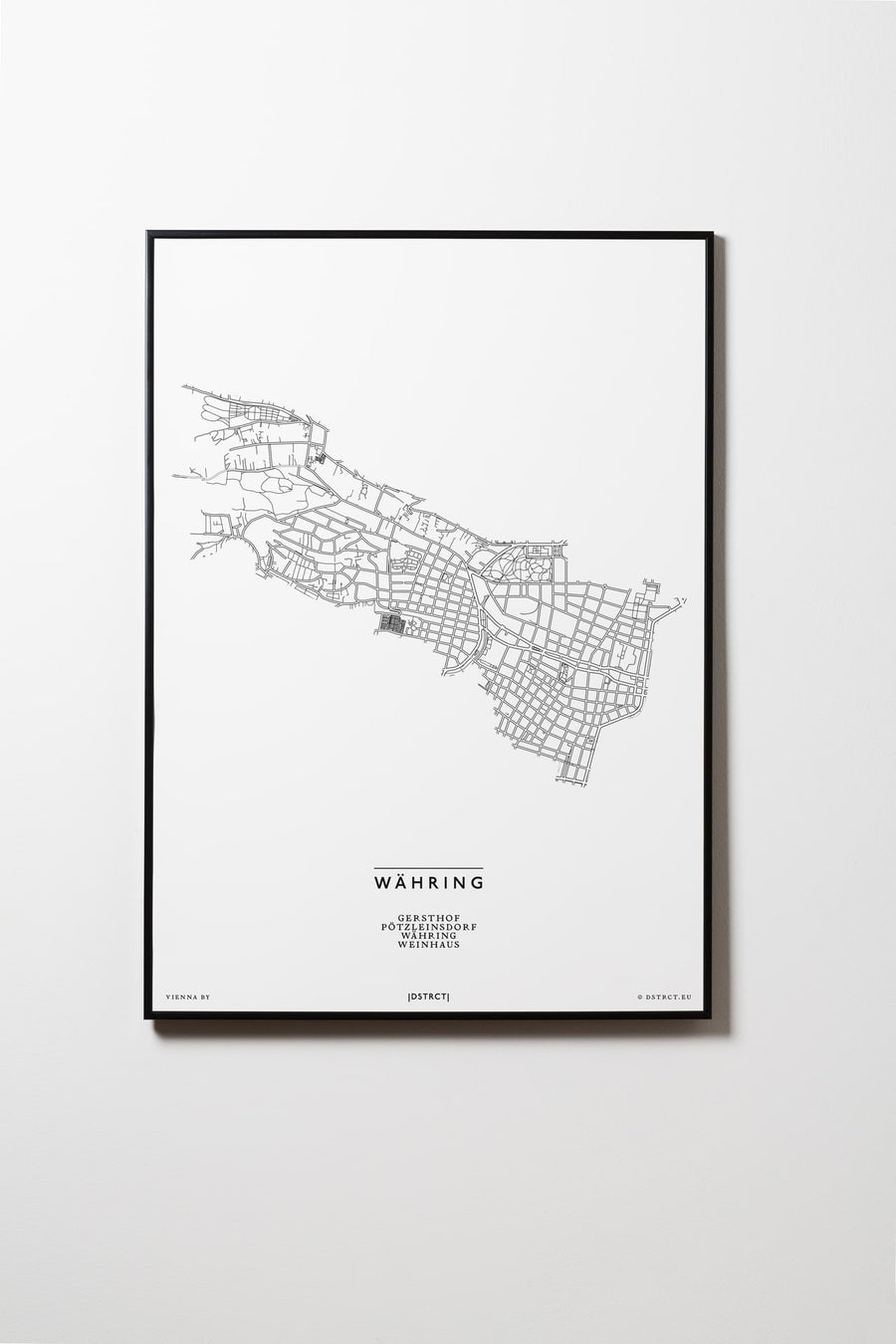 Währing | 1180 | Wien | City Map Karte Plan Bild Print Poster MIt Rahmen Framed L & XL