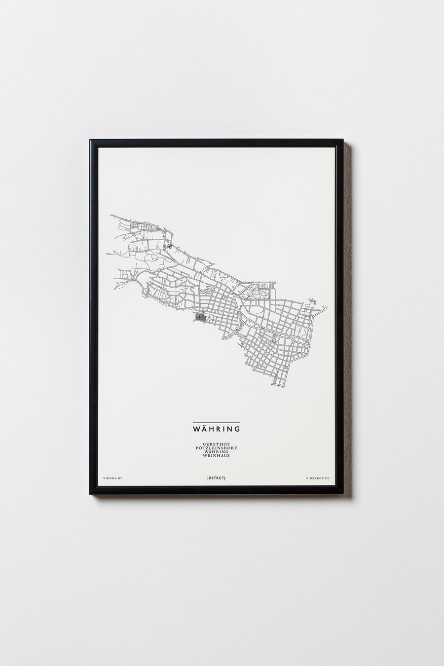 Währing | 1180 | Wien | City Map Karte Plan Bild Print Poster MIt Rahmen Framed