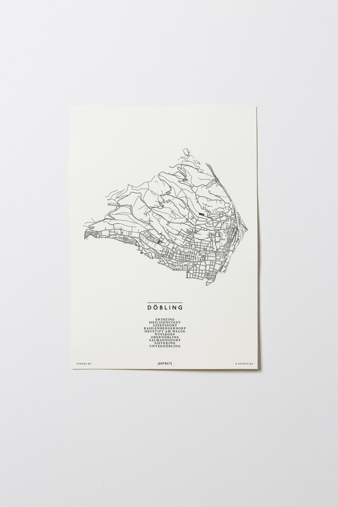 Döbling | 1190 | Wien | City Map Karte Plan Bild Print Poster Ohne Rahmen Unframed