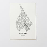 Brigittenau | 1200 | Wien | City Map Karte Plan Bild Print Poster Ohne Rahmen Unframed