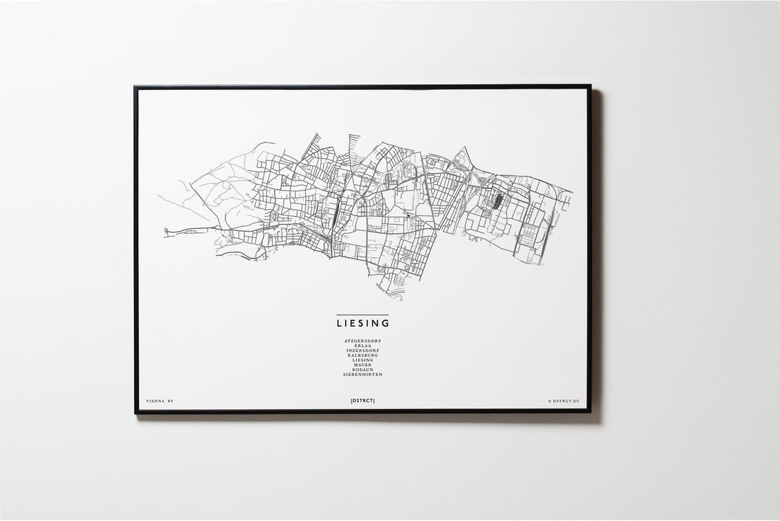 Liesing | 1230 | Wien | City Map Karte Plan Bild Print Poster Mit Rahmen Framed L & XL