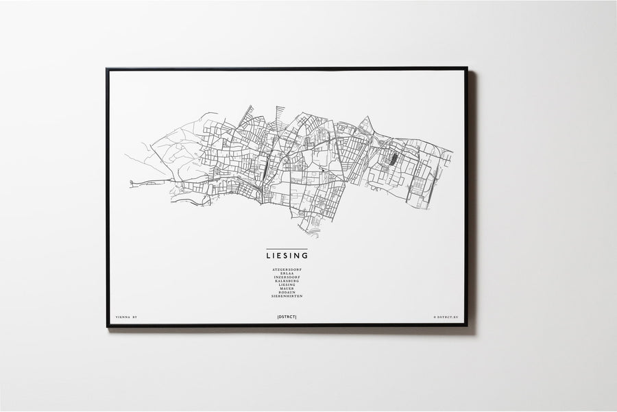 Liesing | 1230 | Wien | City Map Karte Plan Bild Print Poster Mit Rahmen Framed L & XL
