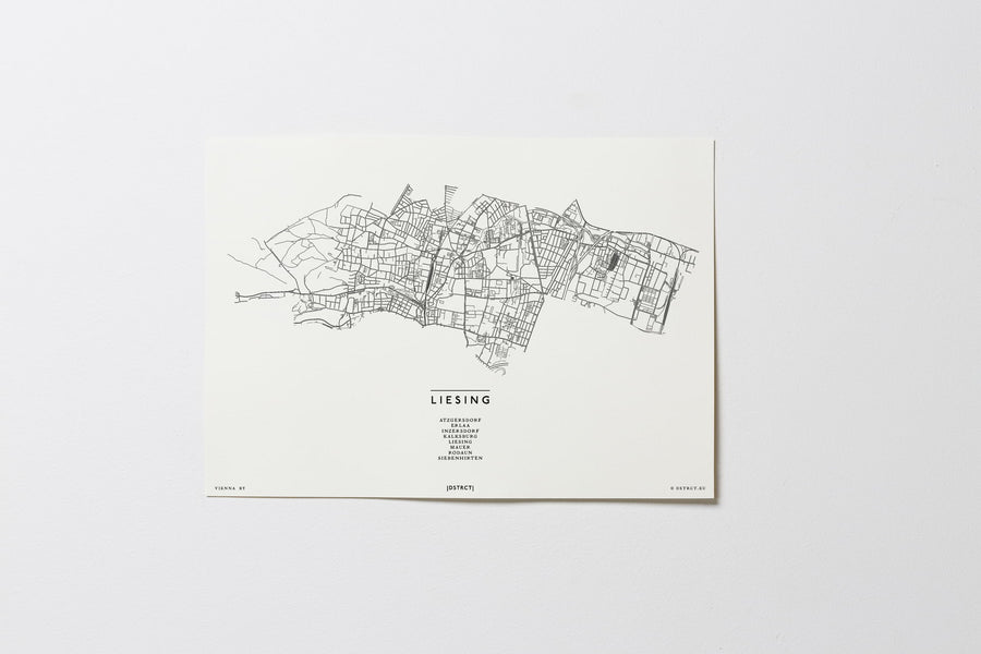 Liesing | 1230 | Wien | City Map Karte Plan Bild Print Poster Ohne Rahmen Unframed