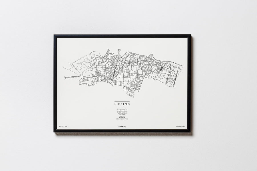 Liesing | 1230 | Wien | City Map Karte Plan Bild Print Poster Mit Rahmen Framed