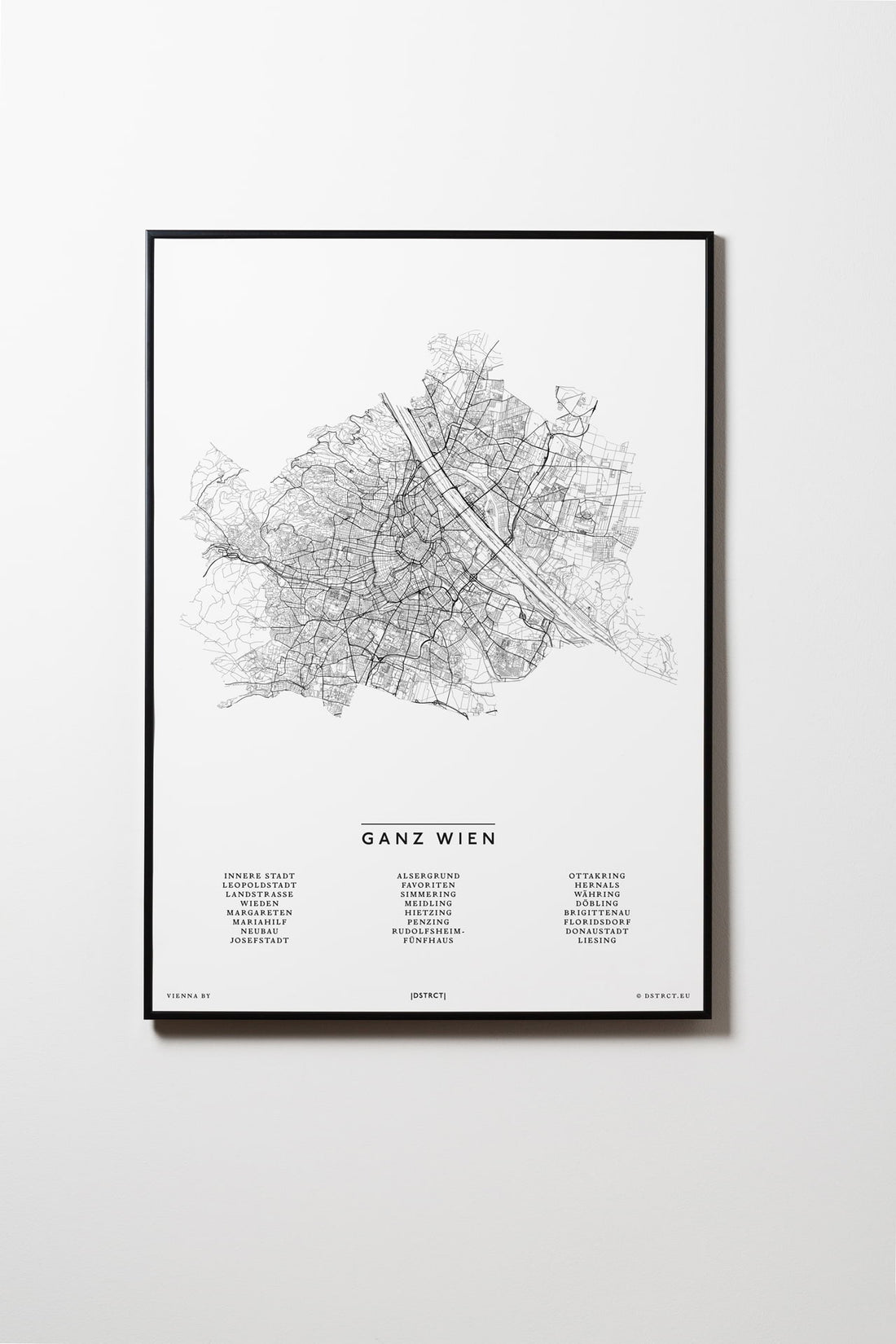 Ganz Wien | Wien | Österreich | City Map Karte Plan Bild Print Poster Mit Rahmen Framed L & XL