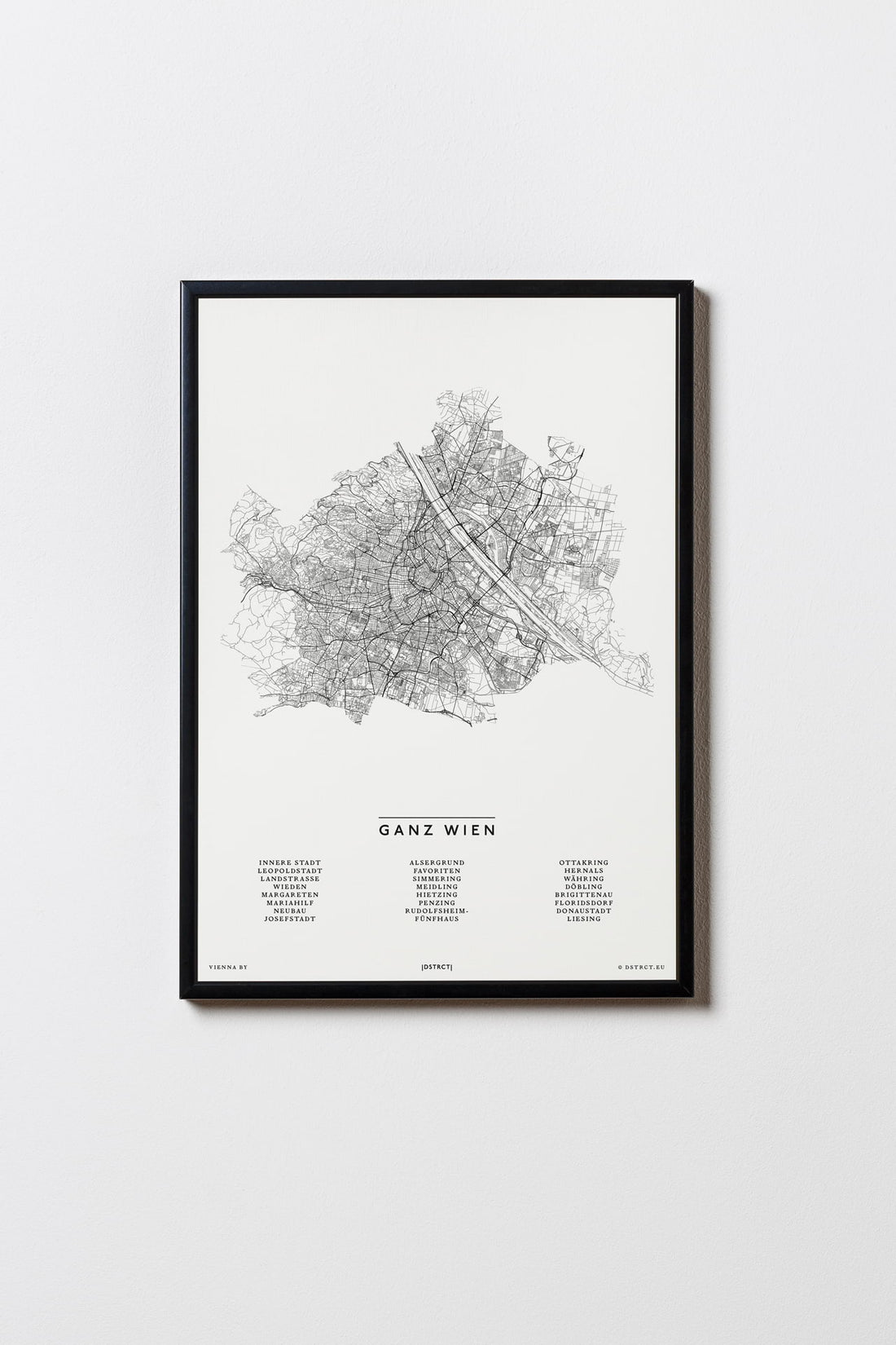 Ganz Wien | Wien | Österreich | City Map Karte Plan Bild Print Poster Mit Rahmen Framed