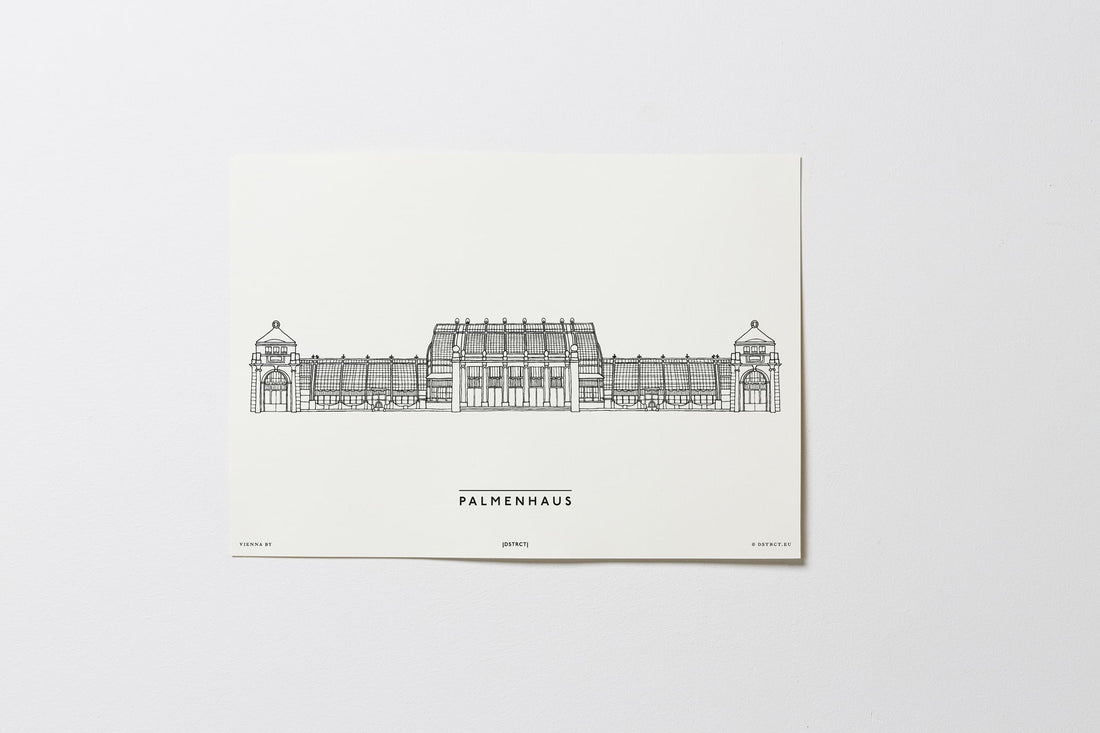 Palmenhaus | Relaxed Design | Wien | Illustration Zeichnung Bild Print Poster Ohne Rahmen Unframed