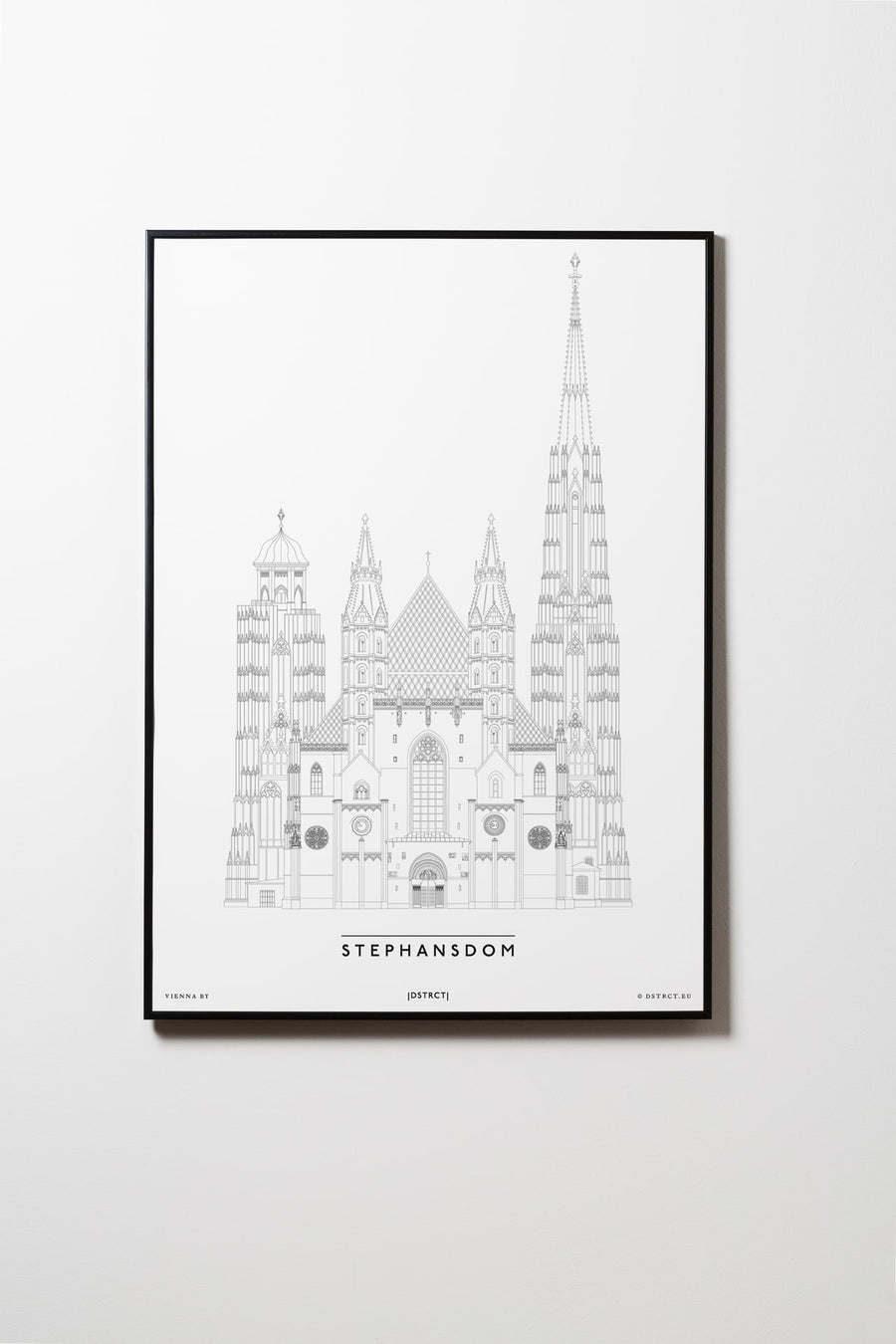 Wiener Stephansdom | Wien | Illustration Zeichnung Bild Print Poster Kunst Mit Rahmen Framed L & XL