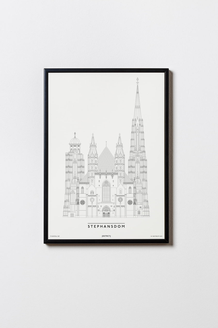 Wiener Stephansdom | Wien | Illustration Zeichnung Bild Print Poster Kunst Mit Rahmen Framed